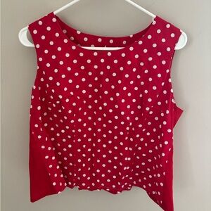 Vintage Red Polka Dot Sleeveless Top M